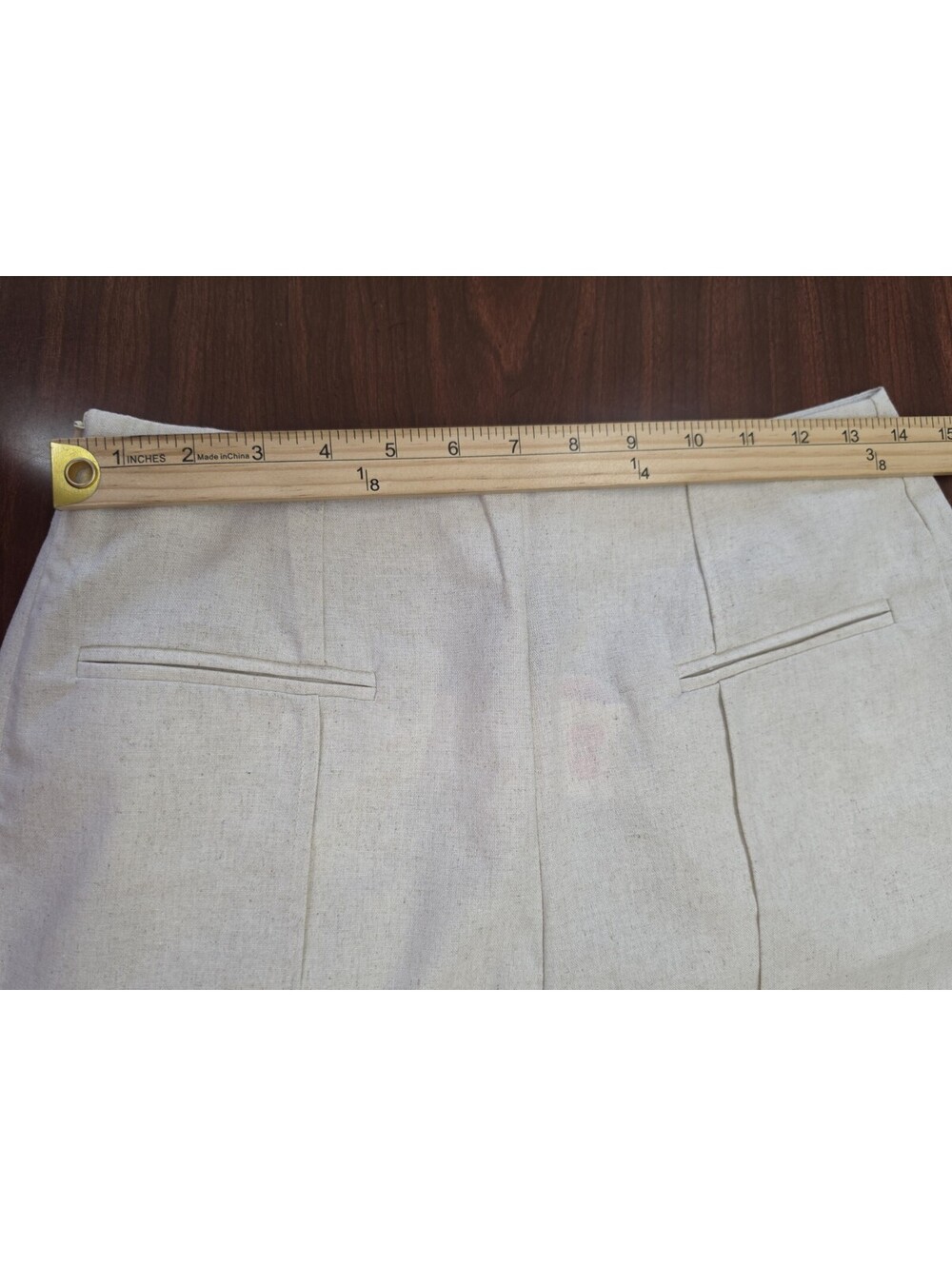 NWT Cider Beige Linen Blend Wide Leg Pants Womens Small High Rise Quiet Luxury - Picture 6 of 9